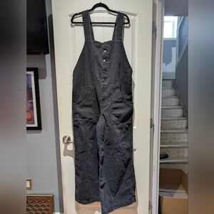 We The Free Charcoal Denim Jumpsuit Free People Field Of Flowers